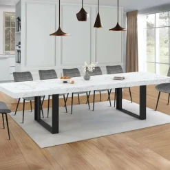 Table à manger extensible rectangle 6 à 12 personnes