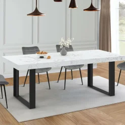 Table à manger extensible rectangle 6 à 12 personnes