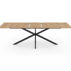 Table à manger extensible 8-12 personnes bois et noir