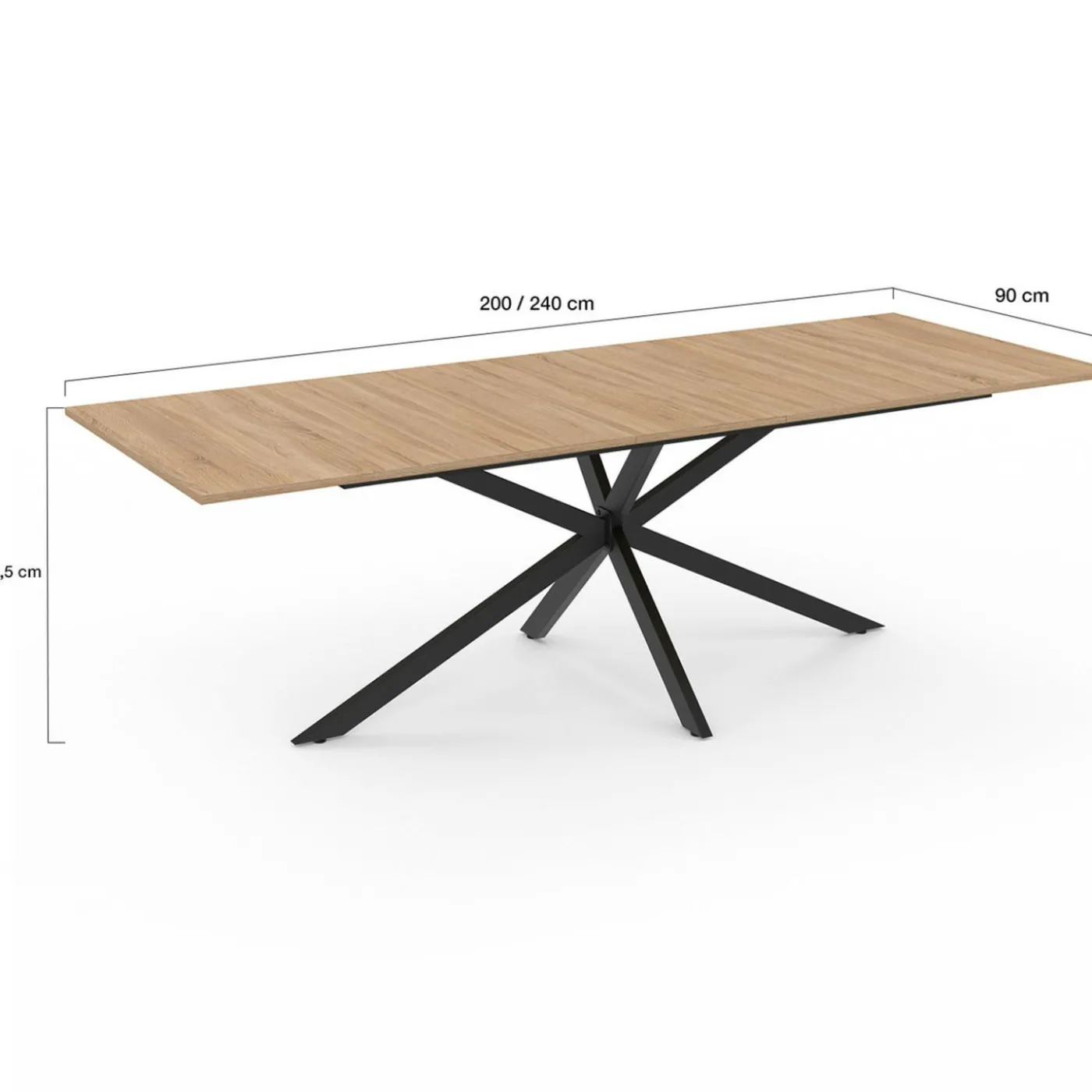 Table à manger extensible 8-12 personnes bois et noir