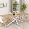 Table à manger extensible rectangle pied araignée bois