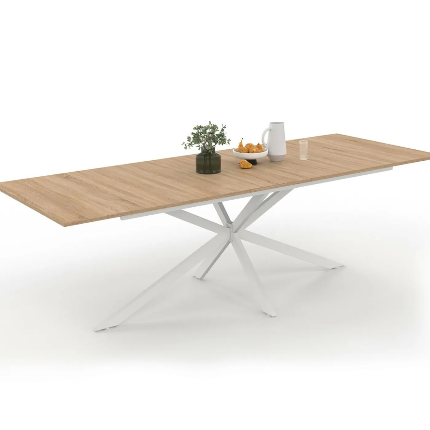 Table à manger extensible rectangle pied araignée bois