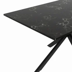 Table à manger extensible effet marbre noir