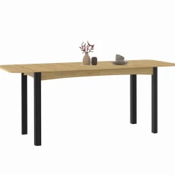 Table à manger extensible rectangulaire bois et noir