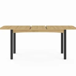 Table à manger extensible rectangulaire bois et noir