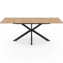 Table à manger extensible 6-10 personnes bois et noir 160-200 cm