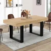 Table à manger extensible 120-160 cm 4-6 personnes noire et bois