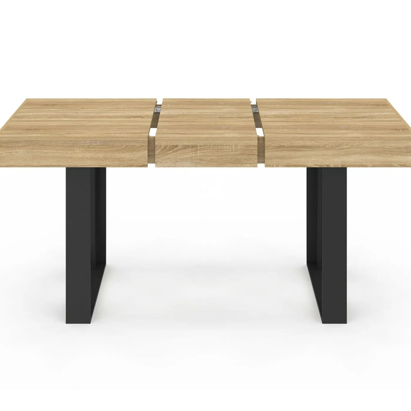 Table à manger extensible 120-160 cm 4-6 personnes noire et bois