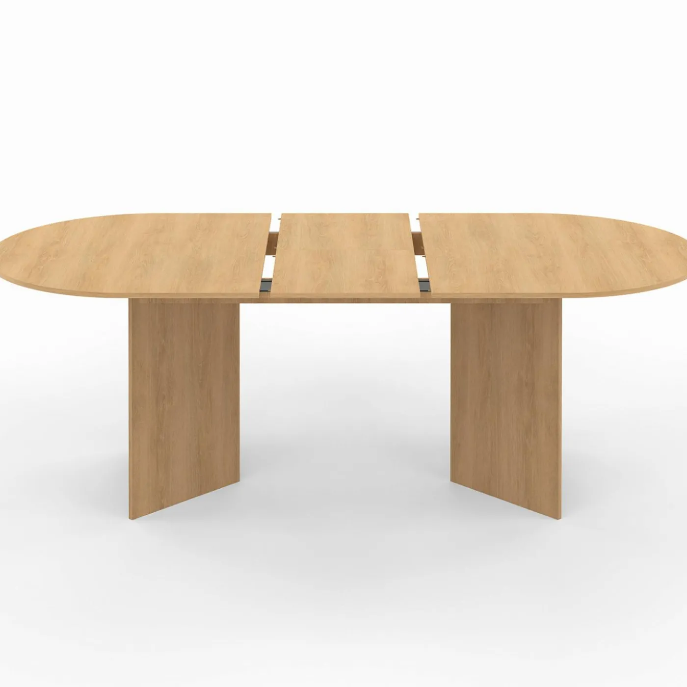 Table à manger extensible ovale 160-200 cm bois façon hêtre 6-10 personnes