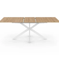 Table à manger extensible rectangulaire bois et blanc