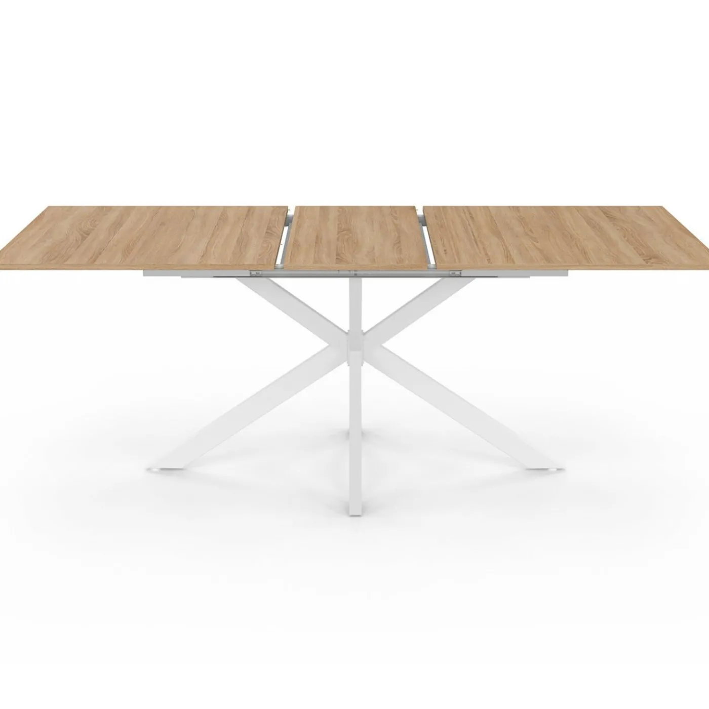 Table à manger extensible rectangulaire bois et blanc