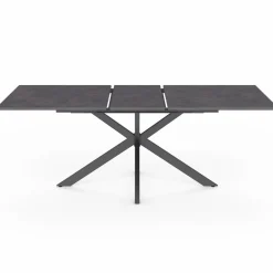 Table à manger extensible 6 à 10 personnes avec plateau effet béton pied araignée