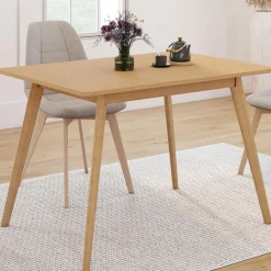 Table à manger extensible 4-8 places 110-150 cm effet bois