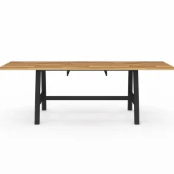 Table à manger extensible rectangulaire bois et noir