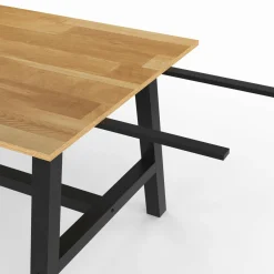 Table à manger extensible rectangulaire bois et noir