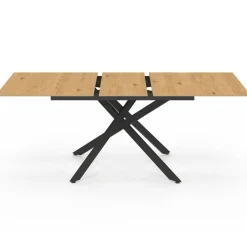 Table à manger extensible bois et noir 6-10 personnes 160-200 cm