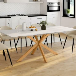 Table à manger extensible rectangle 6-10 personnes bois