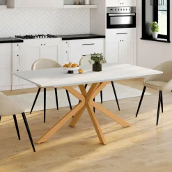 Table à manger extensible rectangle 6-10 personnes bois