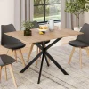 Table à manger extensible carrée 80-120 cm 4-6 personnes pied araignée bois et noir