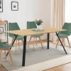 Table à manger industrielle bois et noir 8 personnes 160 cm
