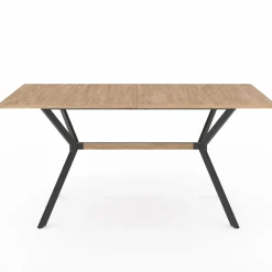 Table à manger industrielle rectangulaire bois et noir