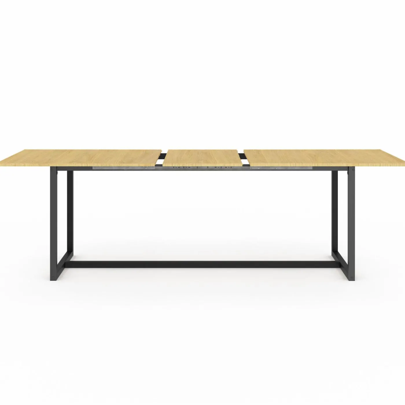Table à manger industrielle extensible bois et métal 8-12 personnes