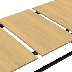 Table à manger industrielle extensible bois et métal 8-12 personnes