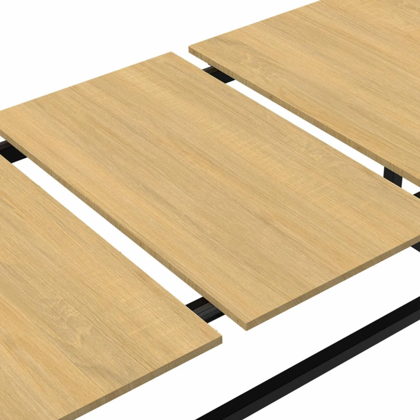 Table à manger industrielle extensible bois et métal 8-12 personnes