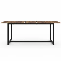 Table à manger industrielle rectangle extensible 6-10 personnes