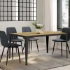 Table à manger industrielle bois et noir 8 personnes