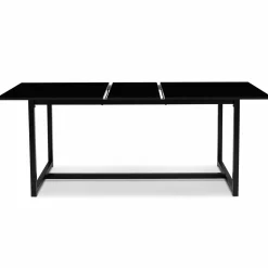 Table à manger noire extensible style industriel
