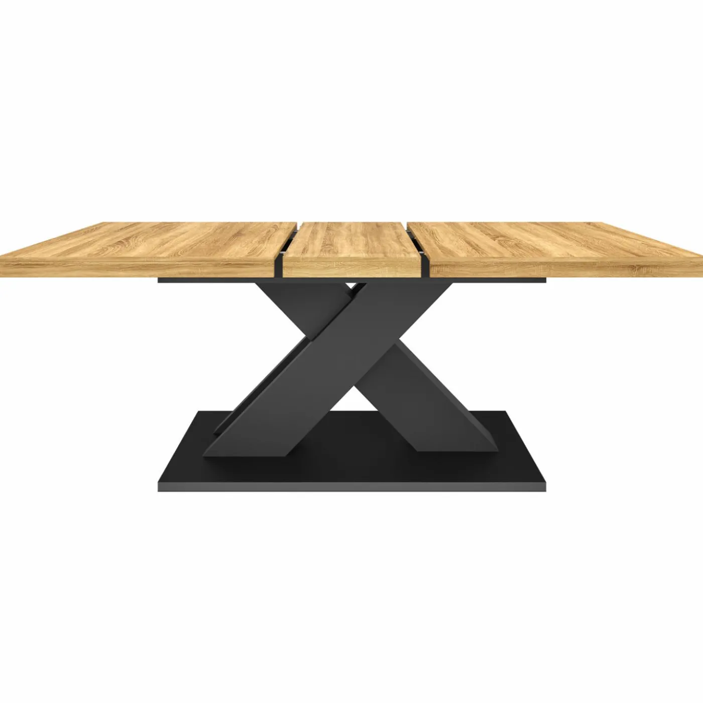 Table à manger rectangulaire extensible bois et noir 6-10 personnes