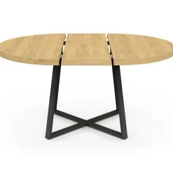 Table à manger ronde bois et noir 4-8 personnes