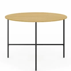 Table à manger ronde bois et métal 110 cm 4 personnes