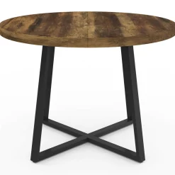 Table à manger ronde bois foncé 4 personnes