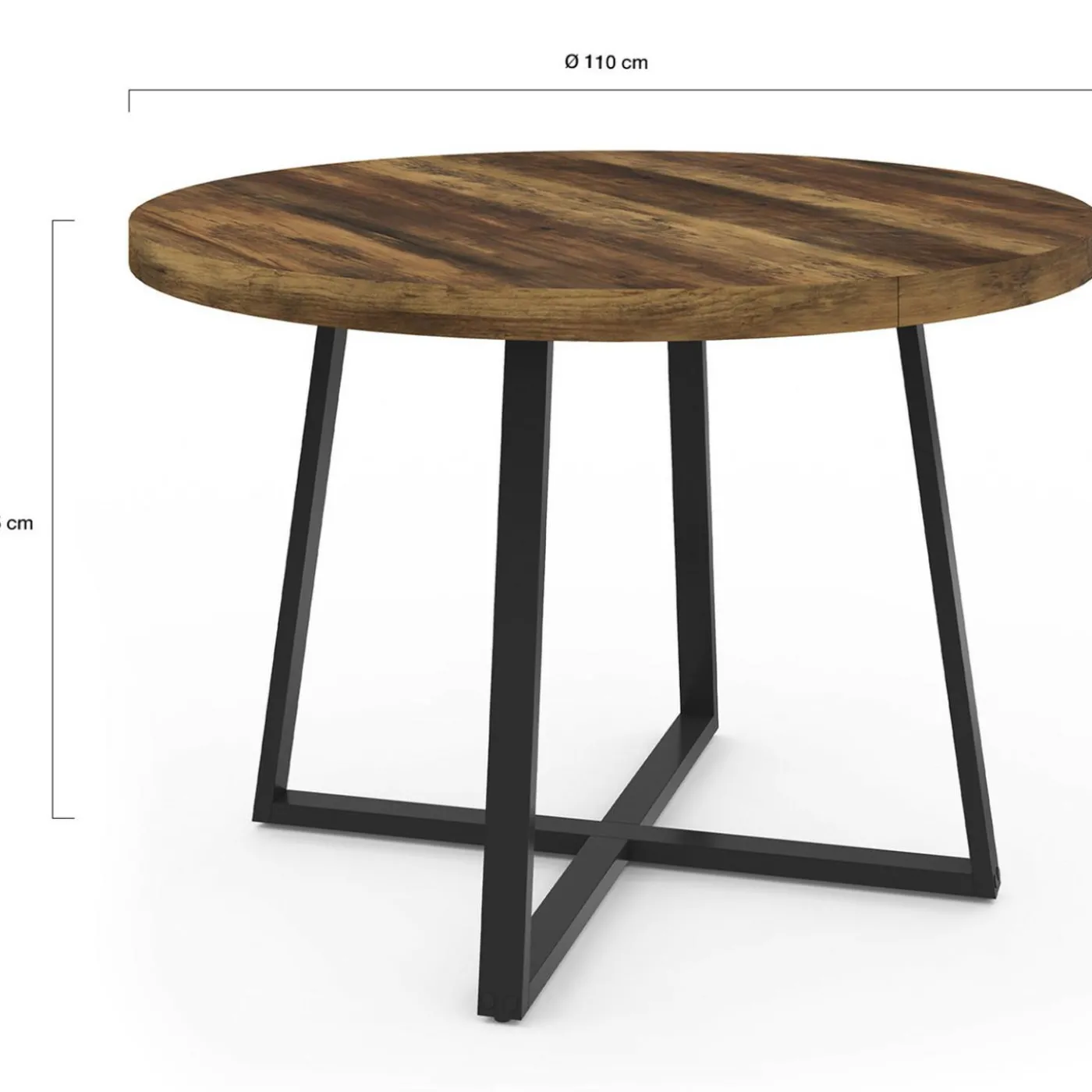 Table à manger ronde bois foncé 4 personnes