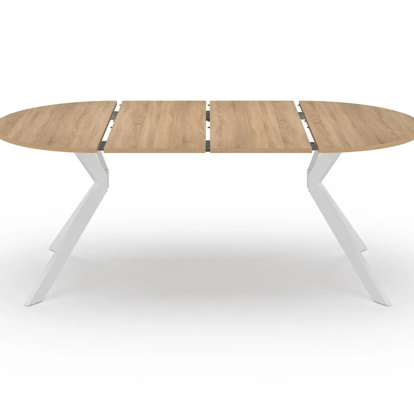 Table à manger ronde extensible 110-200 cm 4-10 personnes bois et blanc pied araignée
