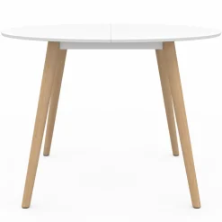 Table à manger ronde scandinave 110 cm blanc