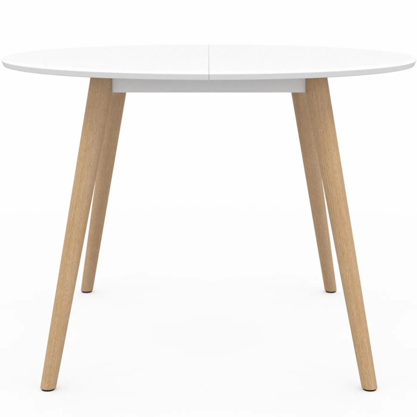 Table à manger ronde scandinave 110 cm blanc