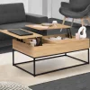Table basse avec 2 plateaux relevables style industriel