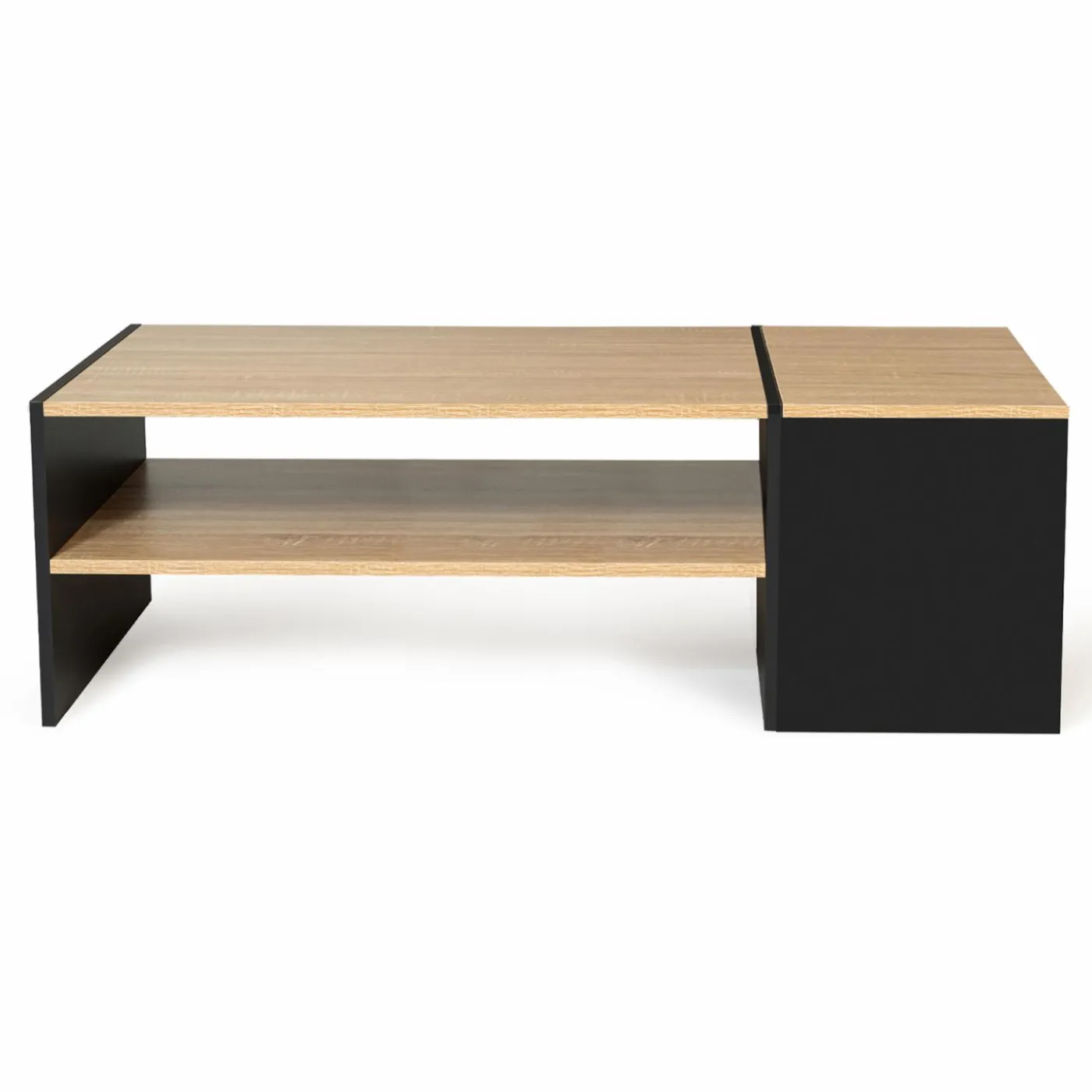 Table basse avec bar bois et noir