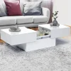 Table basse blanc brillant