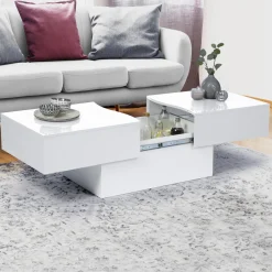 Table basse blanc brillant