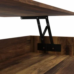 Table basse bois effet vieilli et noir