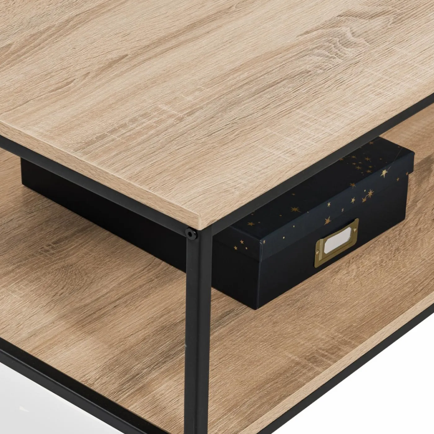 Table basse bois métal industriel