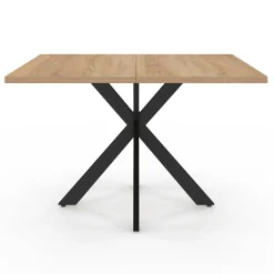 Table basse carrée pied araignée 70 cm bois et noir