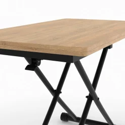 Table basse convertible en table à manger industrielle