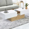 Table basse design blanche avec rangement mini bar intégré