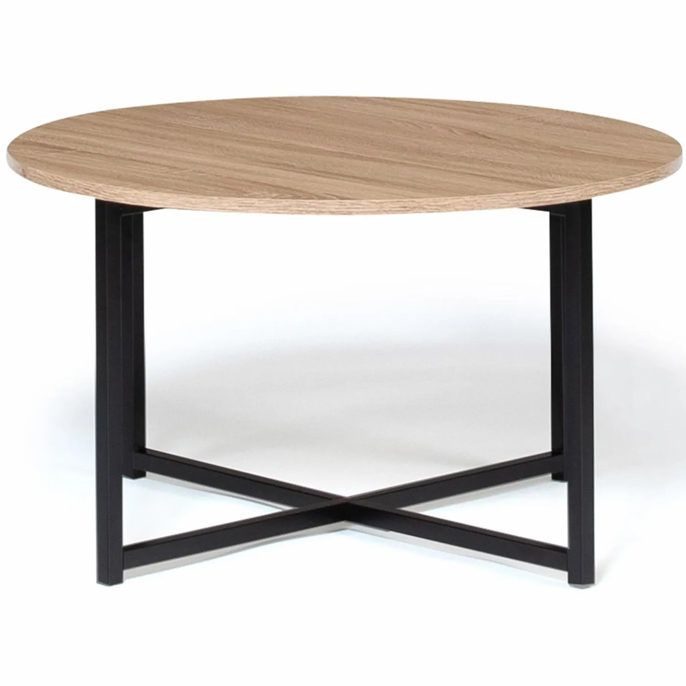 Table basse industrielle ronde bois et métal