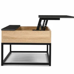 Table basse industrielle avec plateau relevable noir